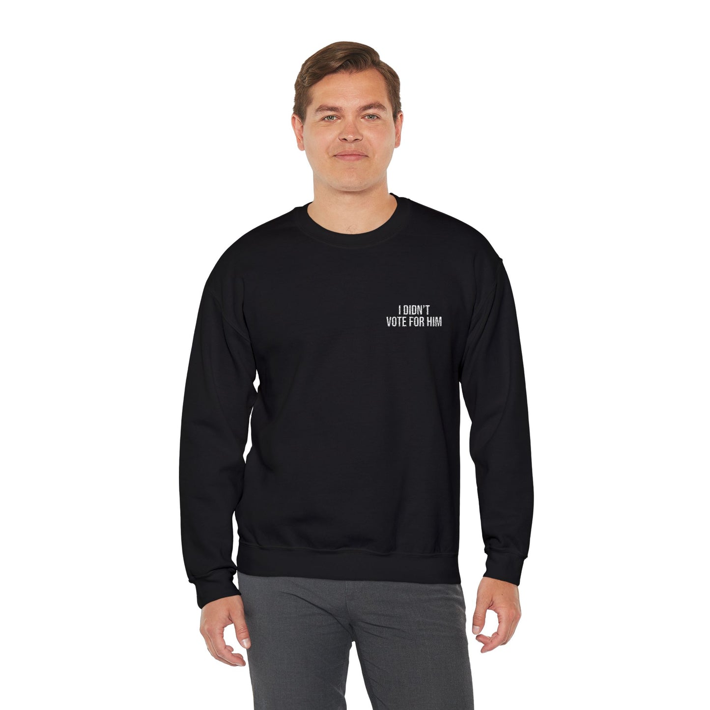 ALL-GENDER EMBROIDERED I DIDN'T VOTE FOR HIM SWEATSHIRT