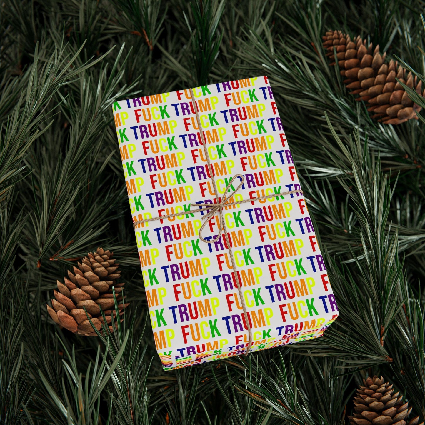 FUCK TRUMP WRAPPING PAPER RAINBOW