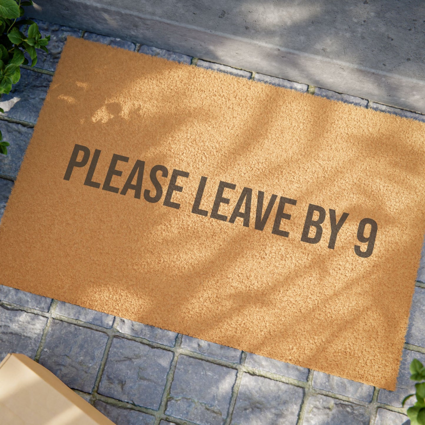 PLEASE LEAVE BY 9 DOORMAT