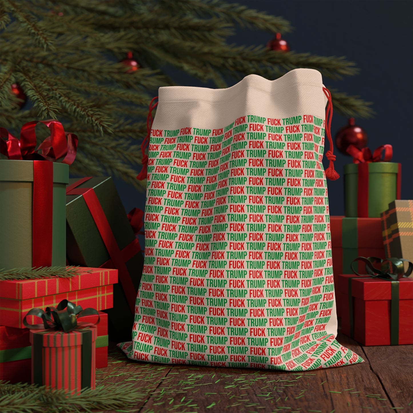 FUCK TRUMP GIFT SACK RED AND GREEN
