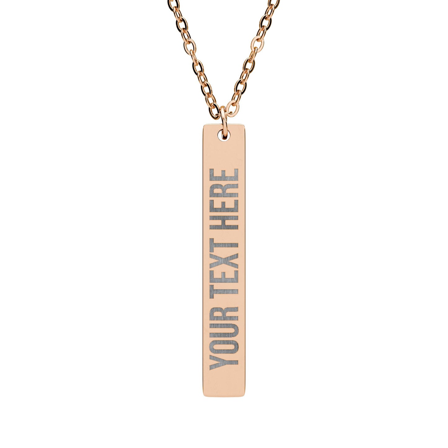 PERSONALIZED TEXT ENGRAVED VERTICAL BAR NECKLACE