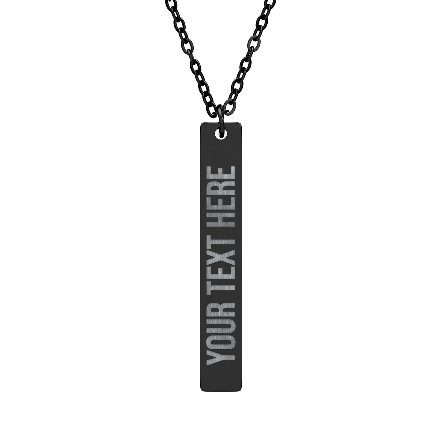 PERSONALIZED TEXT ENGRAVED VERTICAL BAR NECKLACE
