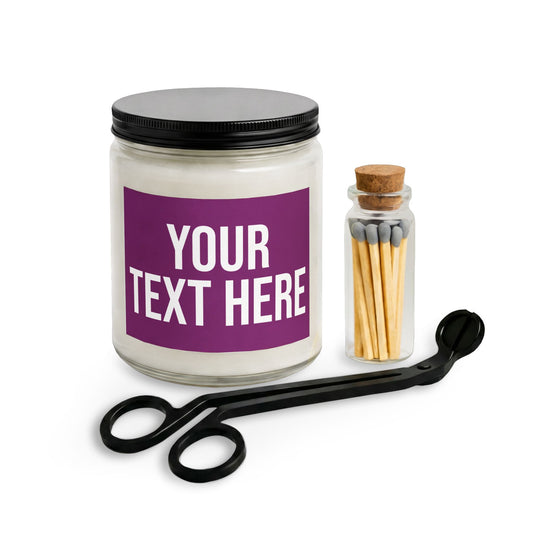PERSONALIZED TEXT LABEL GIFT SET PURPLE + WHITE