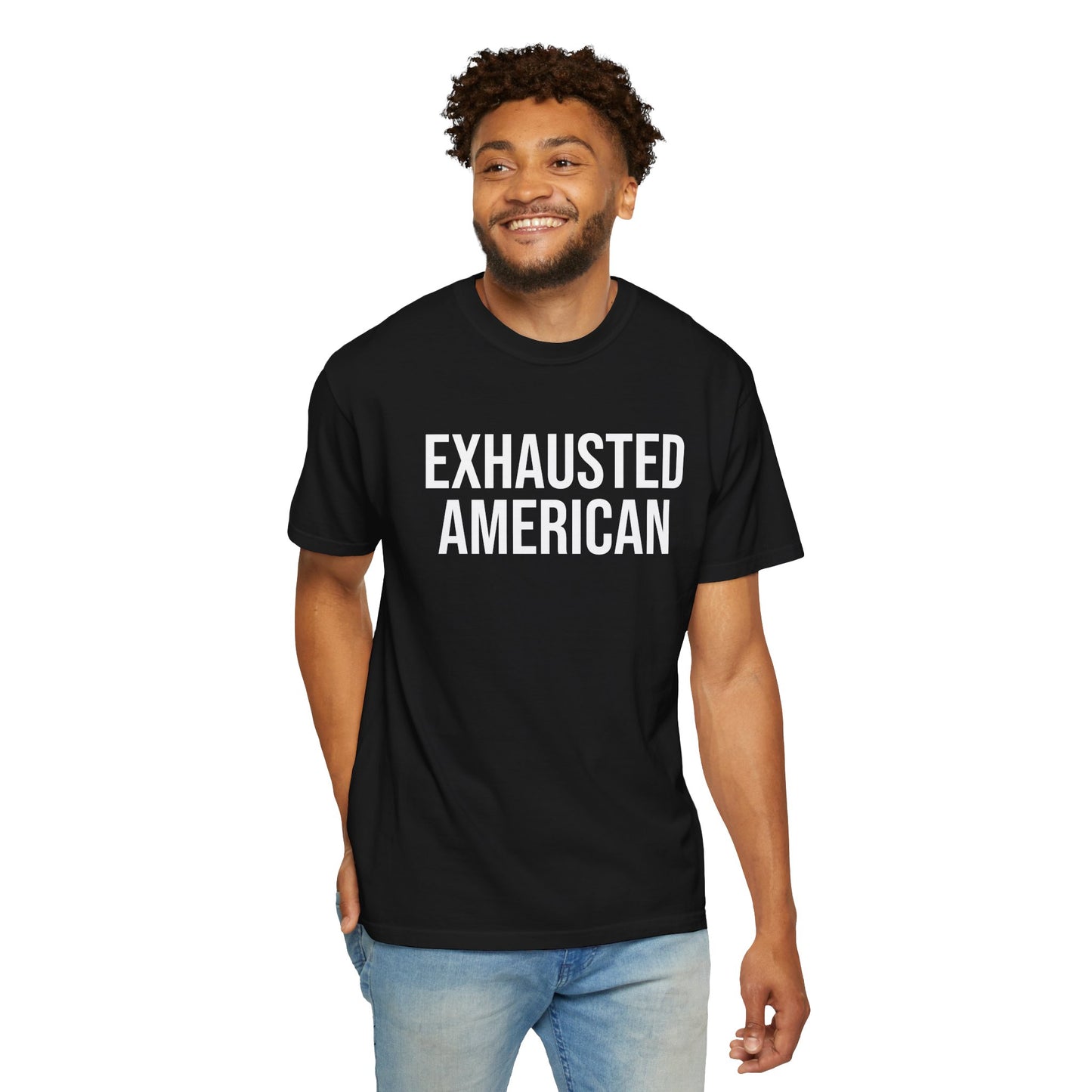 EXHAUSTED AMERICAN TEE