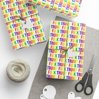 FUCK TRUMP WRAPPING PAPER RAINBOW
