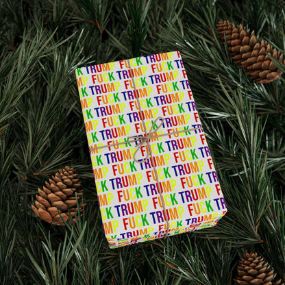 FUCK TRUMP WRAPPING PAPER RAINBOW