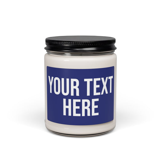 PERSONALIZED TEXT LABEL BLUE + WHITE