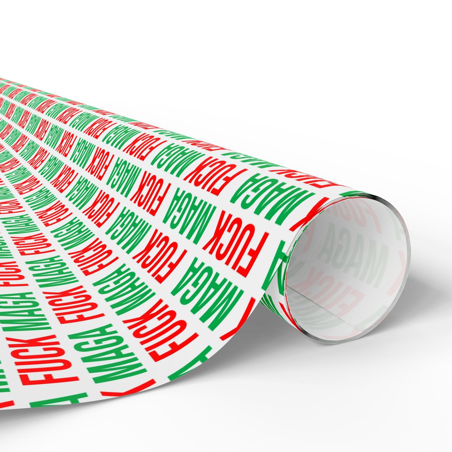 FUCK MAGA WRAPPING PAPER RED AND GREEN