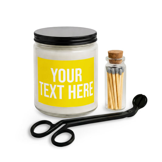 PERSONALIZED TEXT LABEL GIFT SET YELLOW + WHITE
