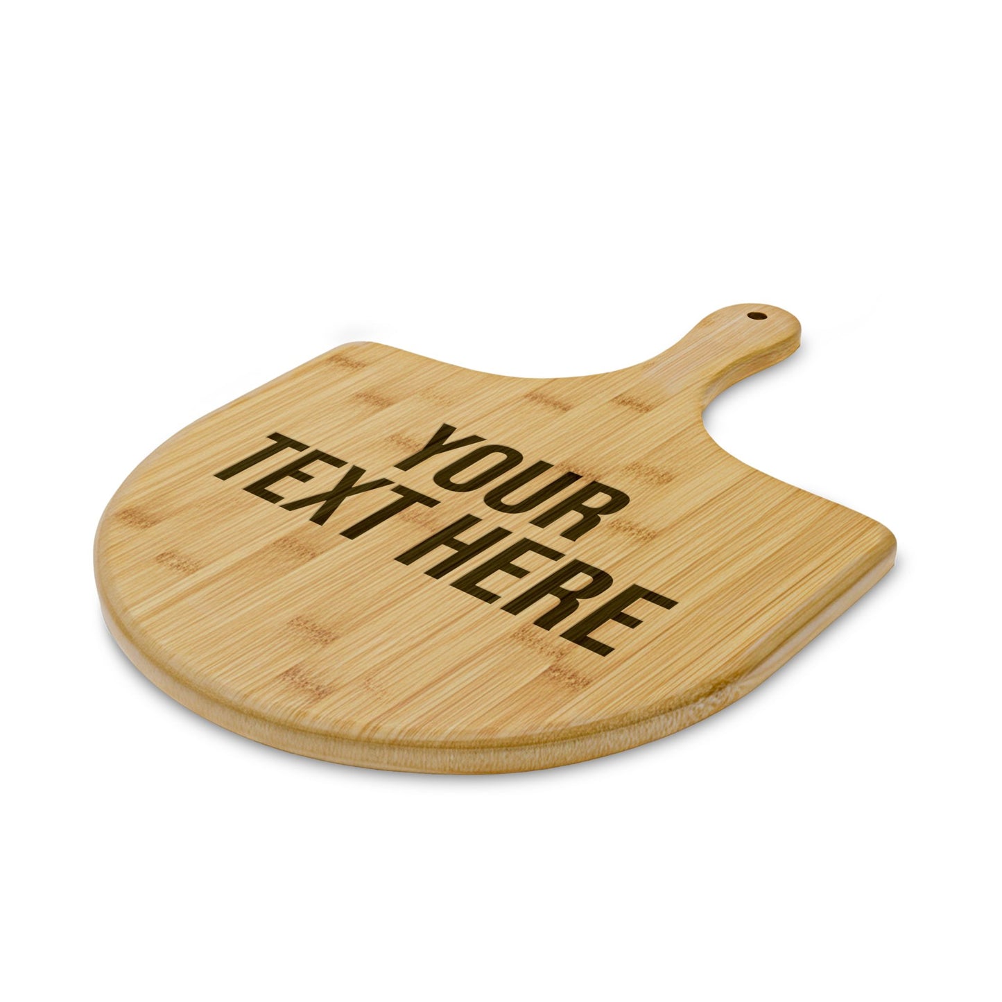 PERSONALIZED TEXT ENGRAVED BAMBOO PIZZA BOARD