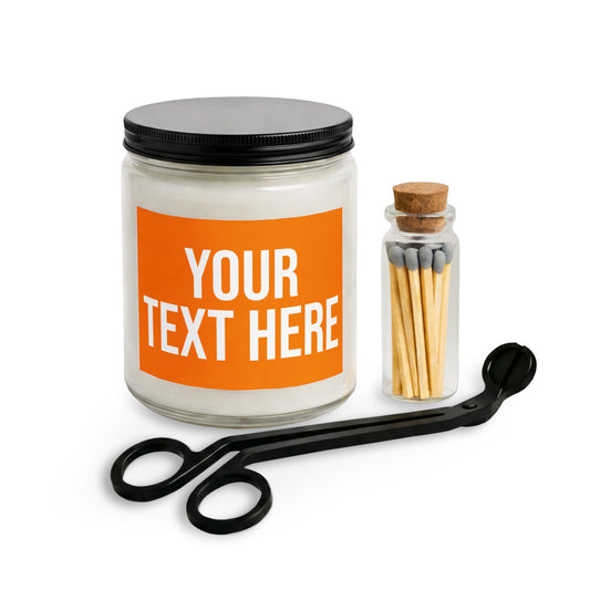 PERSONALIZED TEXT LABEL GIFT SET ORANGE + WHITE
