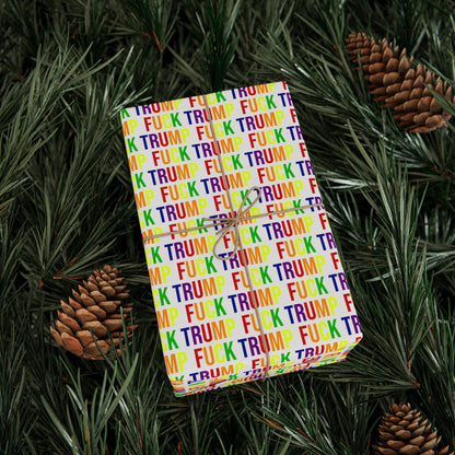 FUCK TRUMP WRAPPING PAPER RAINBOW