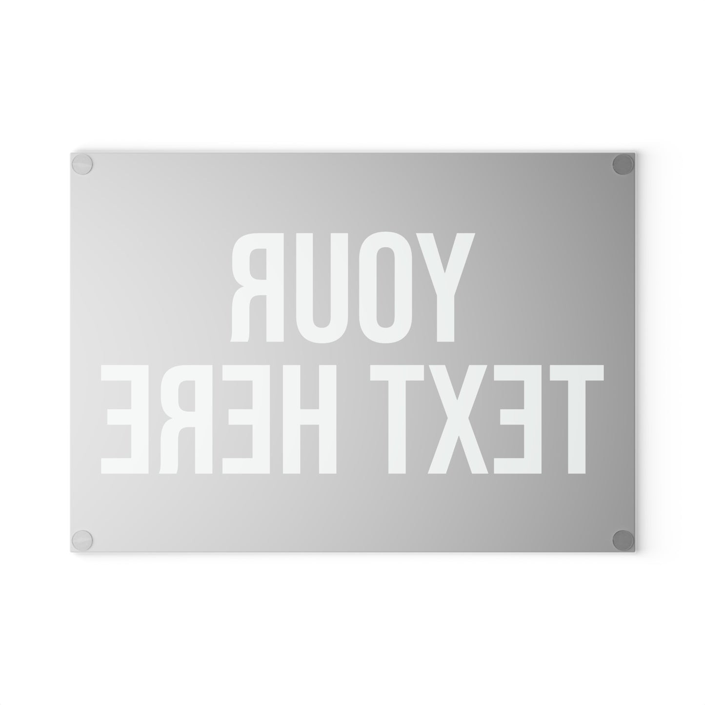 PERSONALIZED TEXT GLASS CUTTING BOARD BLACK + WHITE