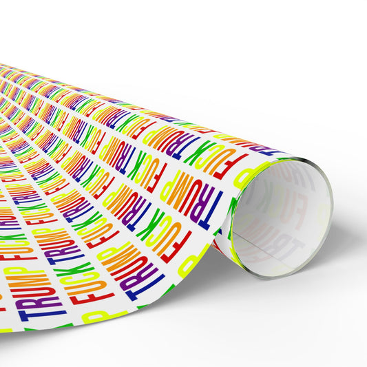 FUCK TRUMP WRAPPING PAPER RAINBOW