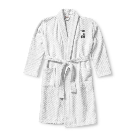 PERSONALIZED TEXT EMBROIDERED TERRY SHAWL ROBE