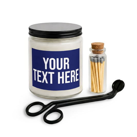 PERSONALIZED TEXT LABEL GIFT SET BLUE + WHITE