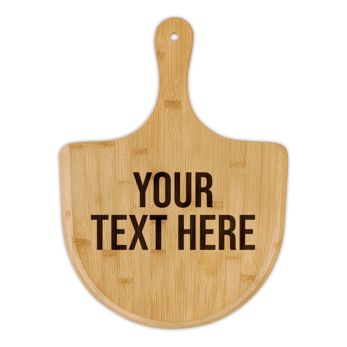PERSONALIZED TEXT ENGRAVED BAMBOO PIZZA BOARD