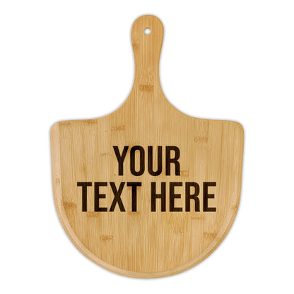 PERSONALIZED TEXT ENGRAVED BAMBOO PIZZA BOARD