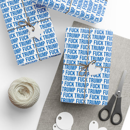 FUCK TRUMP WRAPPING PAPER BLUE