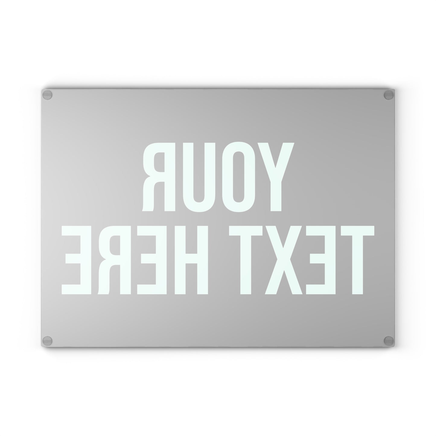 PERSONALIZED TEXT GLASS CUTTING BOARD BLACK + WHITE