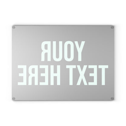 PERSONALIZED TEXT GLASS CUTTING BOARD BLACK + WHITE