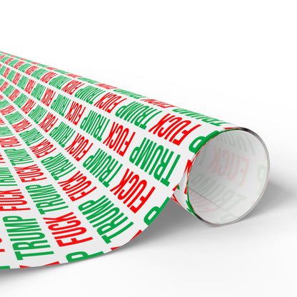FUCK TRUMP WRAPPING PAPER RED AND GREEN