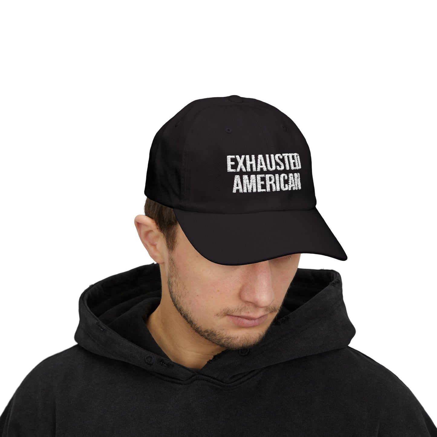 EXHAUSTED AMERICAN EMBROIDERED CAP