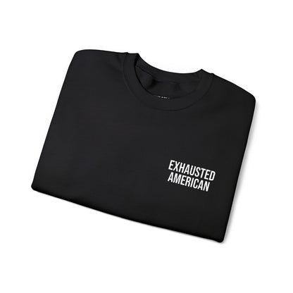 EXHAUSTED AMERICAN ALL-GENDER EMBROIDERED SWEATSHIRT