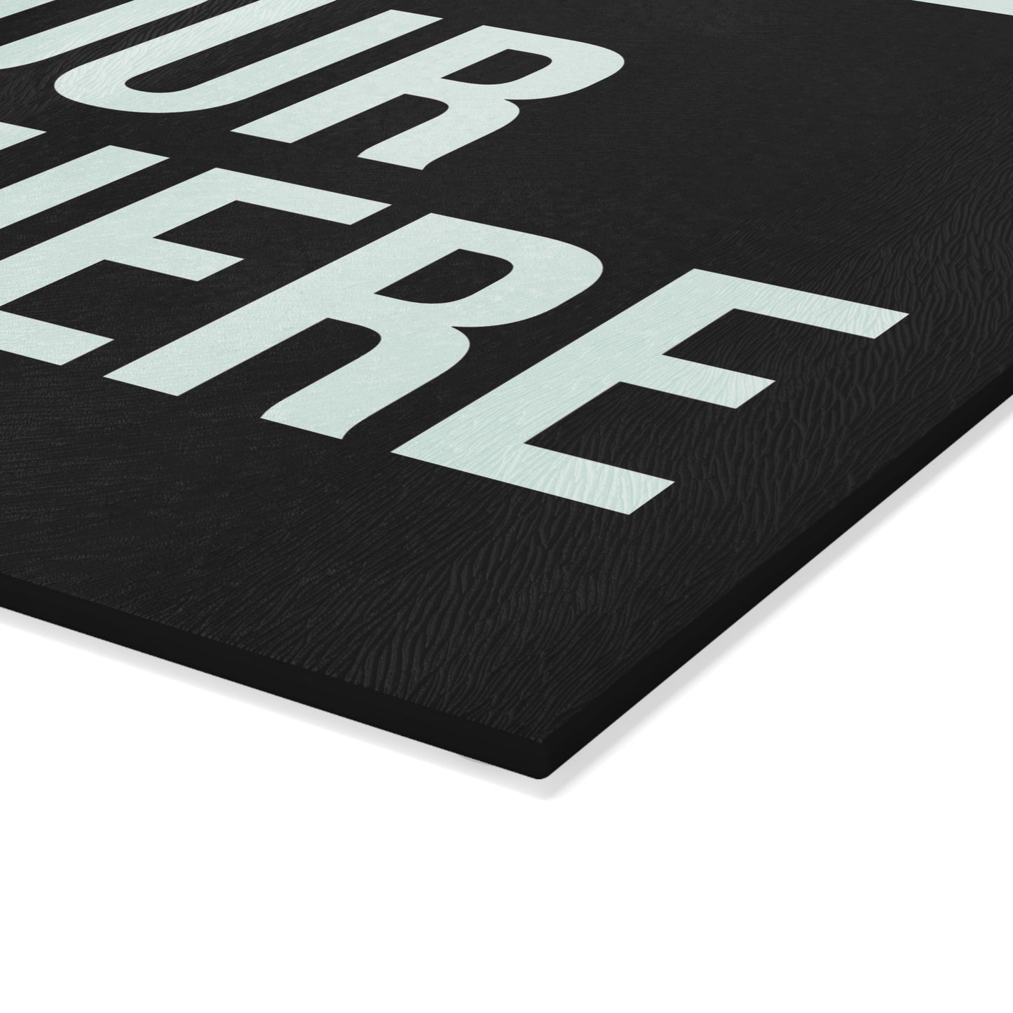 PERSONALIZED TEXT GLASS CUTTING BOARD BLACK + WHITE