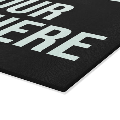 PERSONALIZED TEXT GLASS CUTTING BOARD BLACK + WHITE