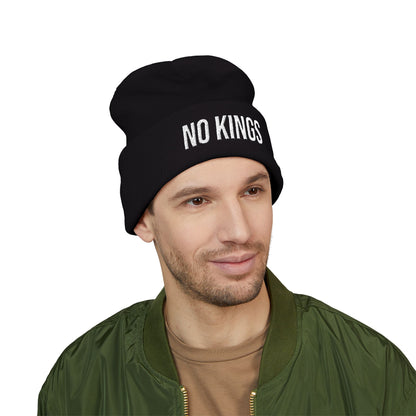 NO KINGS EMBROIDERED CUFFED BEANIE