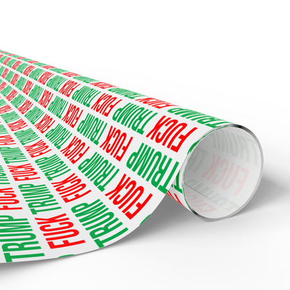 FUCK TRUMP WRAPPING PAPER RED AND GREEN