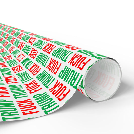 FUCK TRUMP WRAPPING PAPER RED AND GREEN