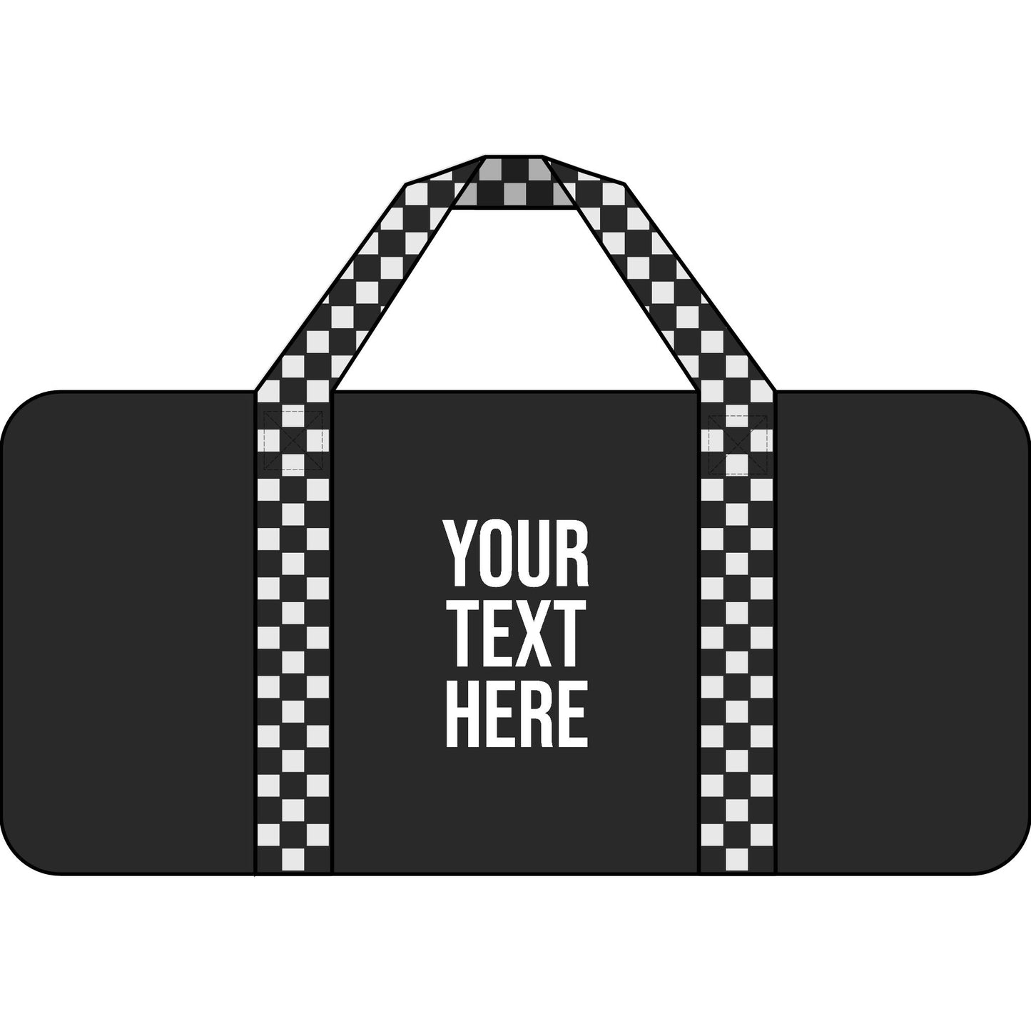 PERSONALIZED TEXT EMROIDERED TRIPPER DUFFEL BAG