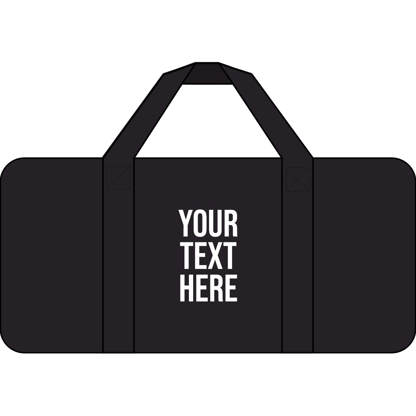 PERSONALIZED TEXT EMROIDERED TRIPPER DUFFEL BAG