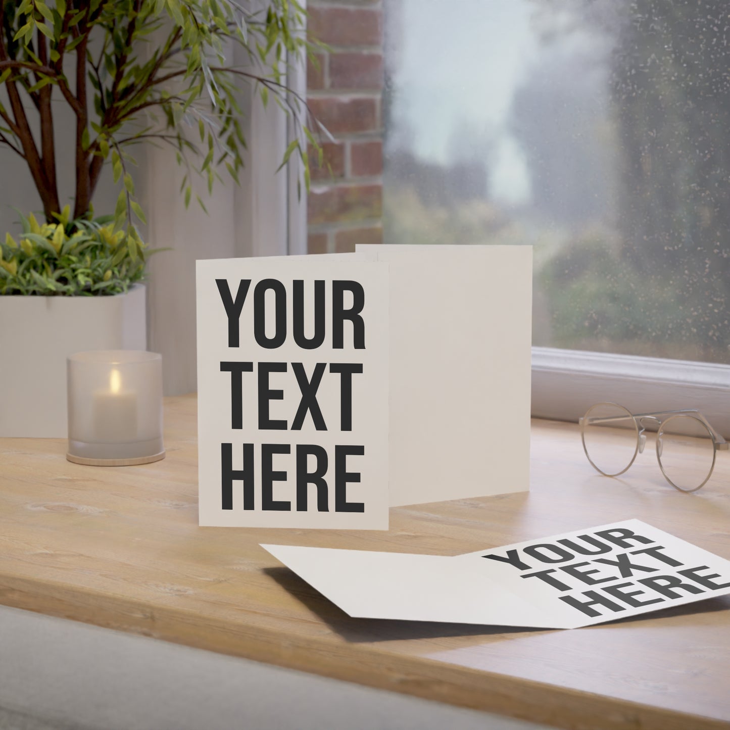 PERSONALIZED TEXT GREETING CARD BLACK + WHITE