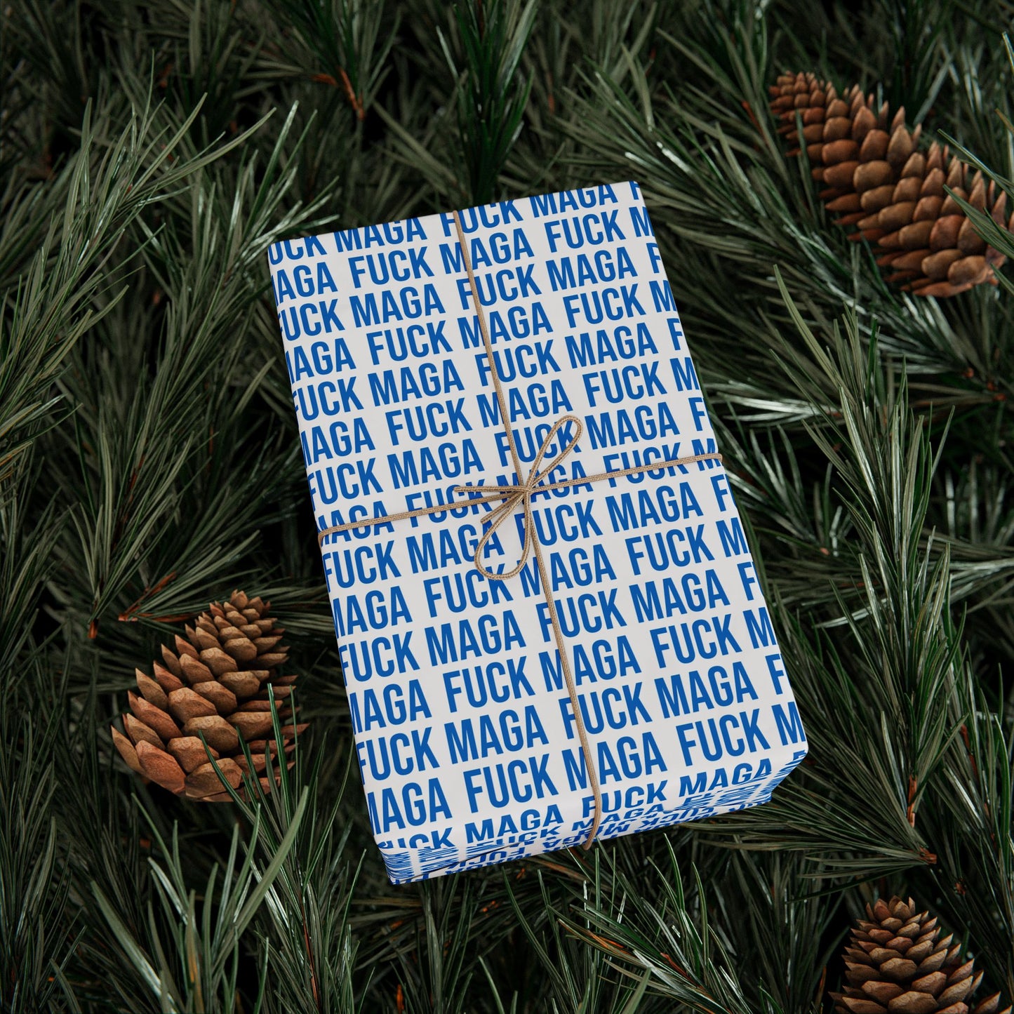 FUCK MAGA WRAPPING PAPER BLUE