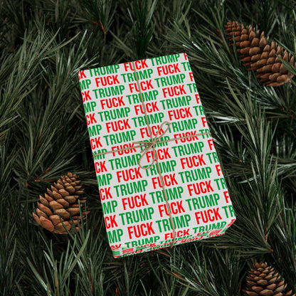 FUCK TRUMP WRAPPING PAPER RED AND GREEN