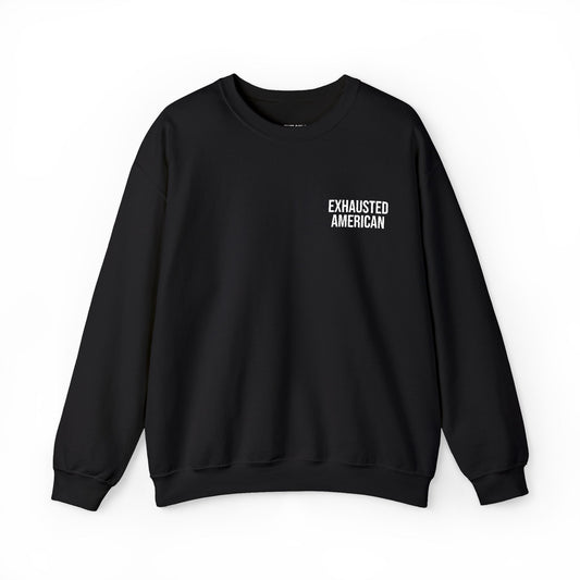 EXHAUSTED AMERICAN ALL-GENDER EMBROIDERED SWEATSHIRT