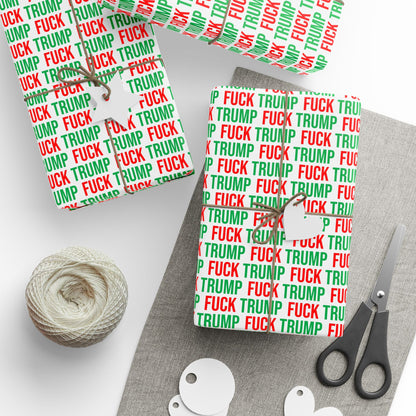 FUCK TRUMP WRAPPING PAPER RED AND GREEN